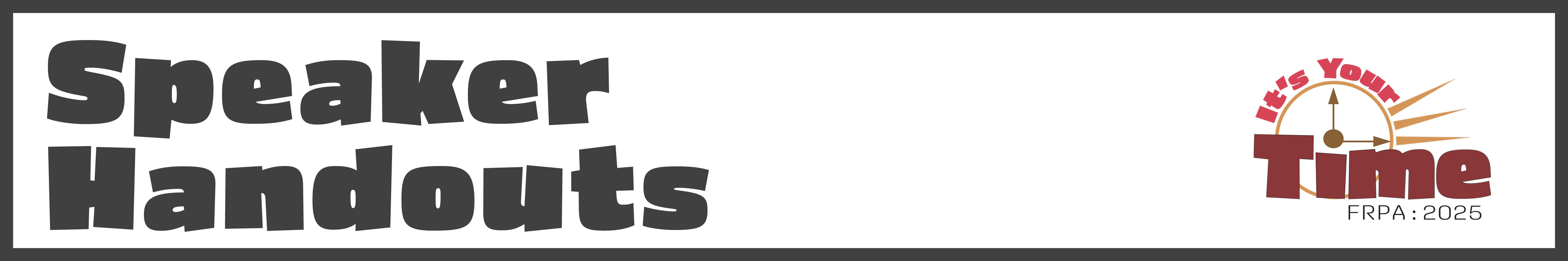 charcoal letters: Speaker Handouts
